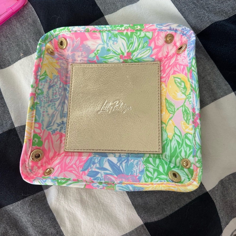 Lilly Pulitzer Pastel Floral Tray with Gold Center